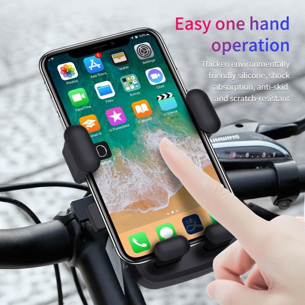 Accezz Support de téléphone vélo pour iPhone 12 Pro Max - Réglable -  Universel - Noir