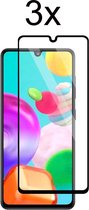 Samsung Galaxy A41 screenprotector Tempered Glass Beschermglas - Full cover - 3 stuks