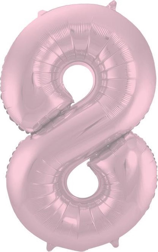 Folie ballon cijfer 8 Mat Pastel Pink | 86cm