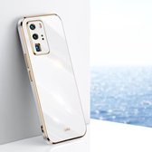 Voor Huawei P40 Pro XINLI Straight 6D Plating Gold Edge TPU Shockproof Case (wit)