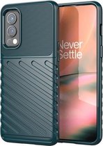 Voor OnePlus Nord 2 5G Thunderbolt Shockproof TPU Soft Case (groen)
