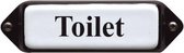 Emaille deurbordje wandbord Toilet WC - 10 x 3 cm model oor