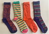 4 paar Anti-Bacteriële Dames sokken , kleurrijk, maat 39-42