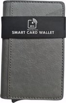 RFID pasjeshouder grijs -  Gemaakt van aluminium en leer - Hoesje - Creditcardhouder