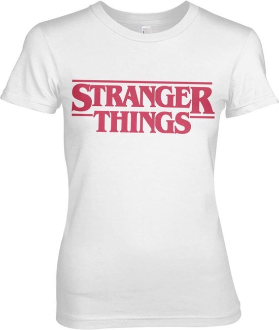 Stranger Things Dames Tshirt Logo Wit