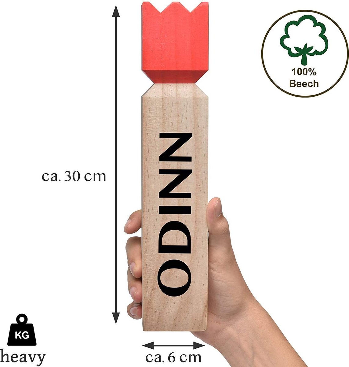 Toyfel XXL Kubb Spel Odinn – Buitenspel Houten Werpspel voor Kinderen en Volwassenen – ZweedsSchaak Outdoor Game – FSC® Dennenhout — afbeelding 5