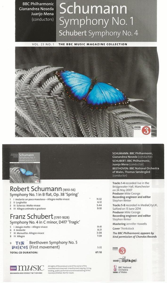 SCHUMANN SYMPHONY No 1 + SCHUBERT No 4