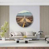 KEK Original - Natuur Route 66  - wanddecoratie - 100 cm diameter - muurdecoratie - Dibond 3mm -  schilderij - muurcirkel