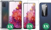 Samsung Galaxy S20 FE Hoesje Transparant Shock Case - 1x Samsung S20 FE Hoesje + 2x Screenprotector Glas + 1x Camera Screen Protector