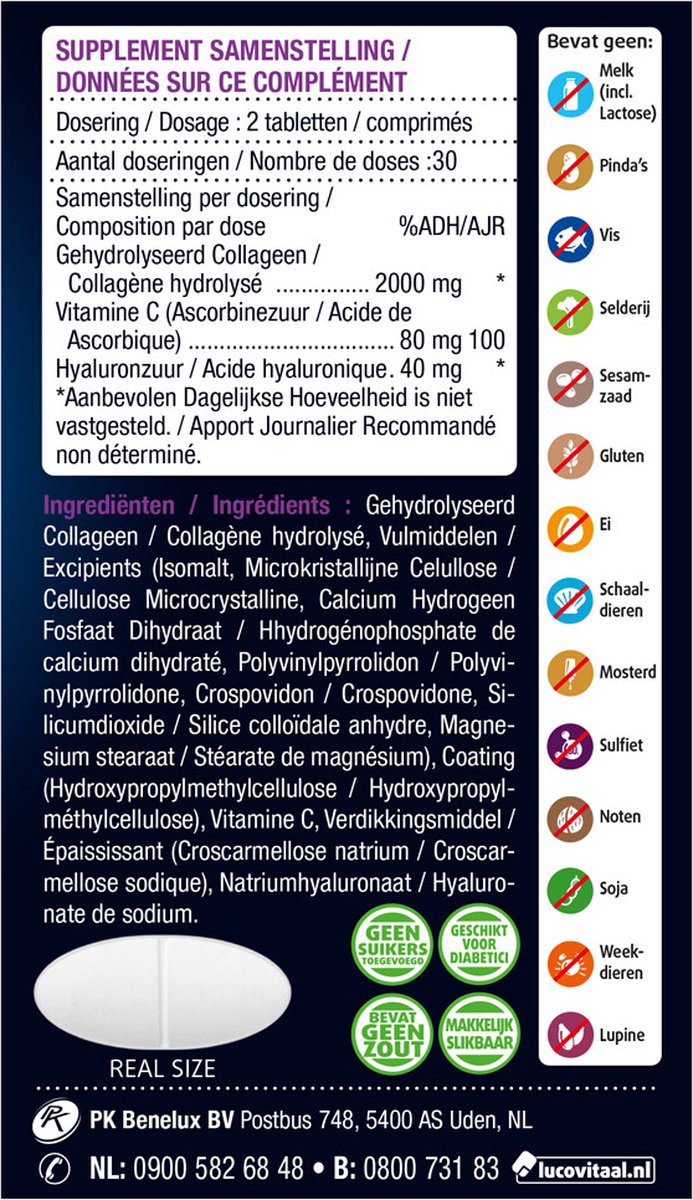 Lucovitaal Super Collageen - 60 tabletten — afbeelding 2