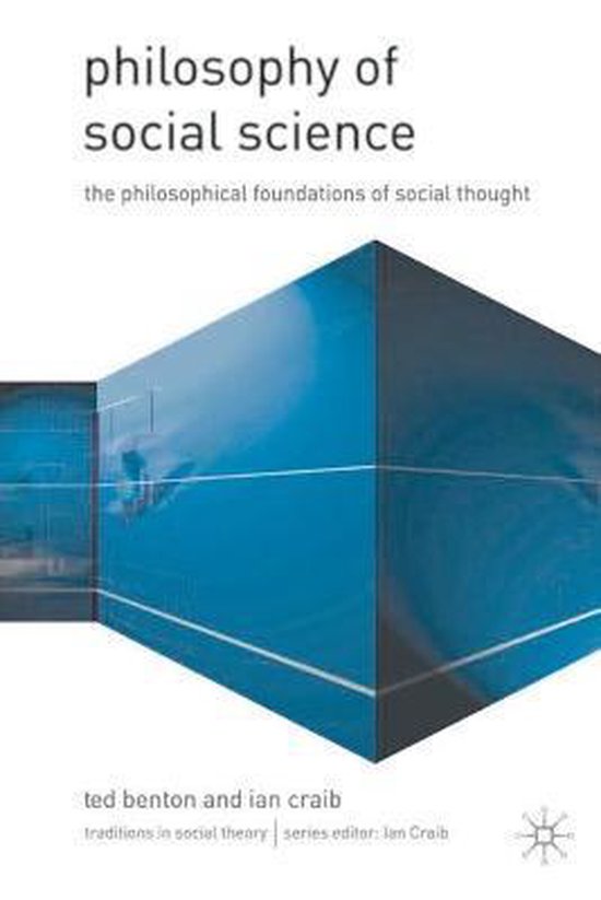 Boek kaft met de titel 'philosophy of social science' en een abstracte blauwe kubus.