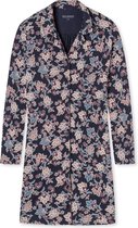 Schiesser Feminine Floral Comfort Fit Vrouwen Nachthemd - Donkerblauw - Maat 38