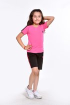 Sportkleding Set / Gympak - T-Shirt en Korte Broek - 98/104 - Meisjes Roze