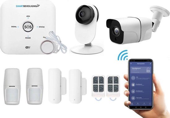 GSM WiFi Alarmsysteem Draadloos - Pro Pakket - Volledige Huis- en Winkelbeveiliging met App en WiFi verbinding