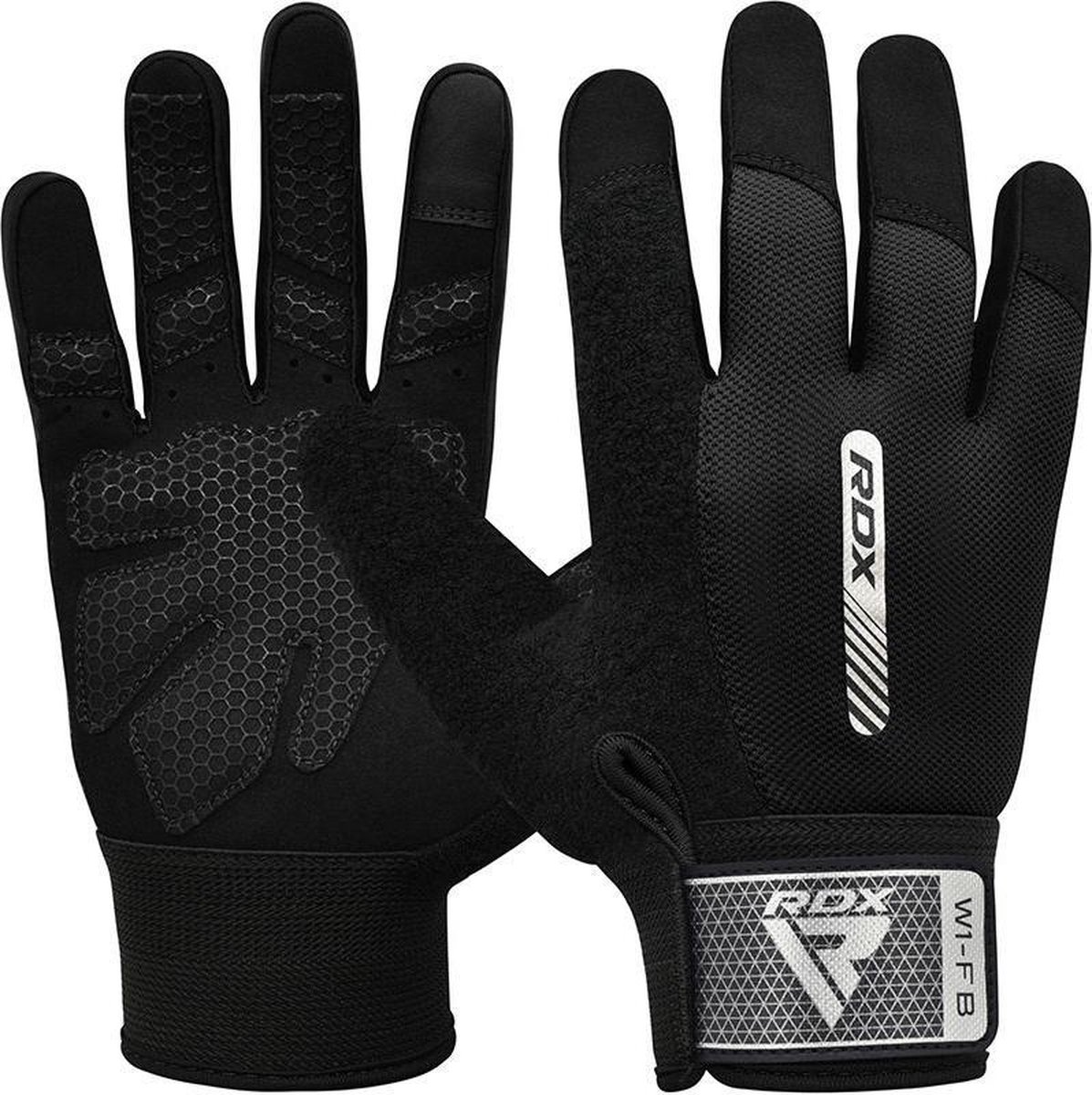 RDX Sports Fitness Handschoenen W1 - Full Finger Zwart - S