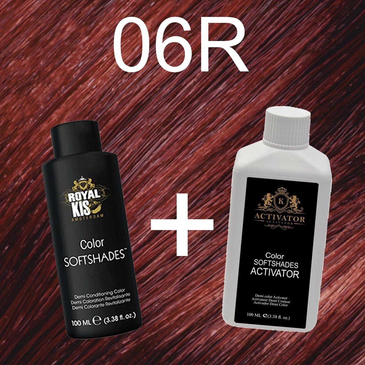 Softshade set incl. activator - 06R semi permenante kleuring | KIS - haarverf & activator - thuis haar verven