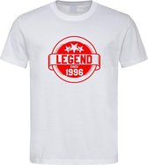 Wit T-Shirt met “ Legend sinds 1996 “ print Rood Size XXXL