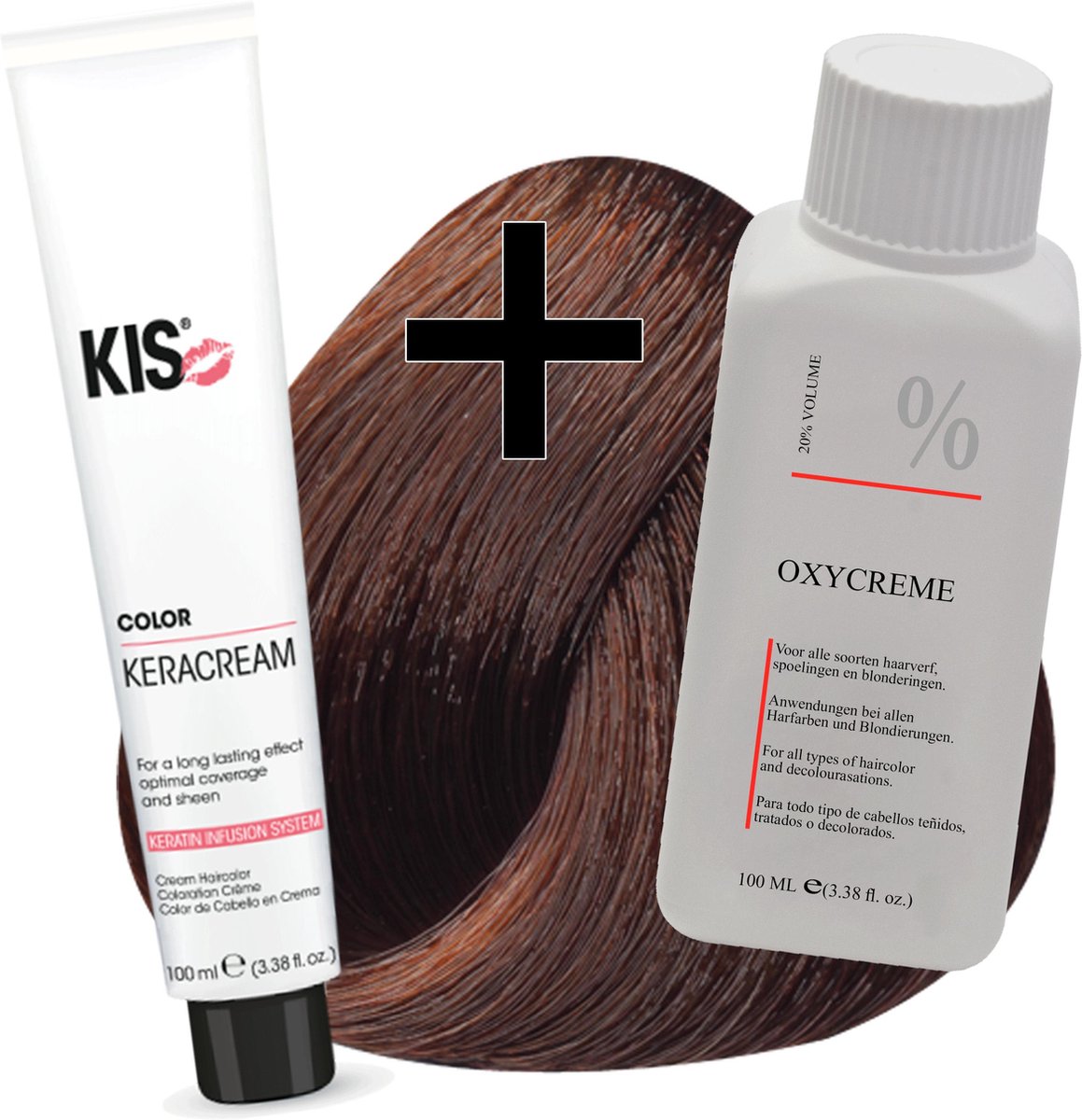 KIS haarverfset - 6RT Donker rood tabak - haarverf & waterstofperoxide