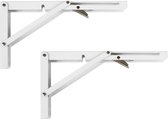 AMIG Inklapbaar Plankdrager Metaal – 2 stuks – 200x110mm – 35kg – Wit