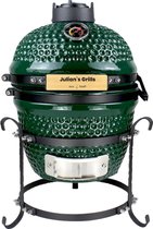 Julian's Grills Kamado - 13 inch - keramische barbecue - Inclusief giet ijzeren standaard - Groen