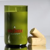 Champagne Vegan Zonnebloem Wax Geurkaars - gegoten in een wijnfles - branduren: 60 uren _ Handgemaakt in Nederland