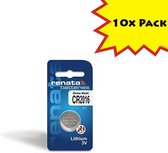 10x Pack CR2016 Batterijen voor Autosleutels, rekenmachines, cameras... - 90 mAh, 3V - CR2016