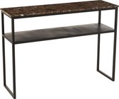 J-Line Console Metaal/Marmer Zwart/Bruin