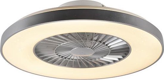 Climo - Design LED Dimbare Plafondventilator met lamp met Dimmer - 1 lichts - Ø 59 cm - Zilver - Kinderkamer,Slaapkamer
