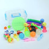 Fidget toys pakket MEGA - met fidget cube - sticky balls - globbles - squishy - squishies - pop it - mesh ball - DNA ball - simple dimple - slingshot dino - pop tubes -