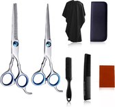 Kappersset 7 delig | inclusief Kappersmantel | Kappersschaar | coupeschaar | effileerschaar/ uitdunschaar | kam | etui | uitdunkam