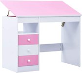 Medina Kindertekentafel/-bureau kantelbaar roze en wit