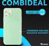 Yonovo® MagSafe Autohouder CombiDeal iPhone 12 MINI Groen Hoesje - Lader Draadloze Ventilatierooster - Oplader 2 Apple fast snel Charger 15 W - Case - Telefoon Mobiele wallet kaart