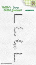 NBJCS004 Clearstamp Nellie Snellen - Bullet Journal set of edges 4 - hoekjes - stempel hoek floral blaadjes klein - clearstamp lettering