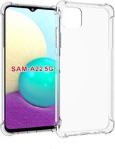 Samsung Galaxy A22 5G Hoesje - MobyDefend Transparante Shockproof TPU Gelcase - Verstevigde Hoeken - Volledig Doorzichtig - GSM Hoesje - Telefoonhoesje Geschikt Voor: Samsung Galax