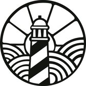 Vuurtoren aan zee -- Wall art by Cutting Edge Design, Tags: Lighthouse at Sea Vakantie Strand Appartement Zomer Noordzee Badsteden Tweede Verblijf Reizen Interieur Geschenk Cadeau
