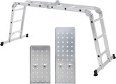 Your Home - Multifunctionele Ladder - 3.6M - Tot 150 kg - 12 Treden met 2 Steigerplaten Huishoudtrap - EN 131 TÜV Rheinland GS-getest