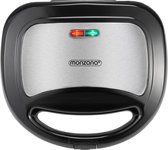 Bol.com Monzana Grill Apparaat - 750W Antiaanbaklaag BPA vrij 23x22x10cm - Wit aanbieding