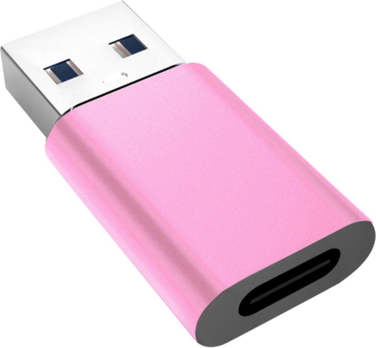 Allteq - USB A naar C adapter - USB 3.0 - Aluminium - Roze
