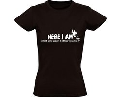 Here i am, what are your other 2 wishes Dames t-shirt | wensen | wens | versiertruc | Zwart