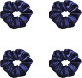 Scrunchies – Velvet Scrunchies – 4x navy blauw – Navy blauw – 4 stuks – Musthave Haaraccessore – Scrunche Pack – Luxe kwaliteit – Haarelastiek – Elastiekje – Elastiek – Haarwokkel