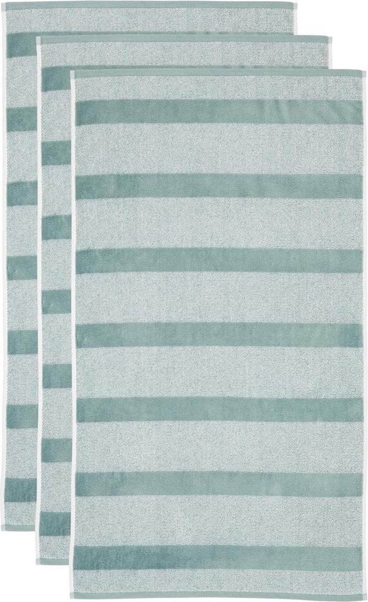 Beddinghouse Sheer Stripe set van 3 Douchehanddoeken - 60x110 cm - Groen