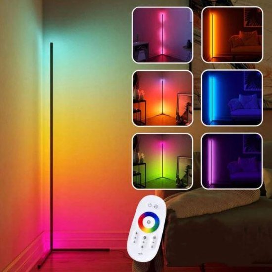 Hoeklamp LED verschillende kleuren - sfeerverhogende lamp - vloerlamp met kleuren -... bol.com