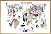 JUNIQE - Poster met kunststof lijst Animal Kingdom -20x30 /Kleurrijk