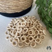 Blanke Houten Ring | Macramé | Plantenhanger | 2 cm | Set van 30 stuks | Hobby | DIY | Wandkleed | Interieur | Woondecoratie | Doe het zelf | Ringen | Kralen | TheOldOmen |