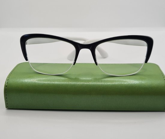 appel ventilatie iets Leuke trendy dames leesbril op sterkte +1,00 / Cat Eye zwart-wit montuur /  brillen met... | bol.com