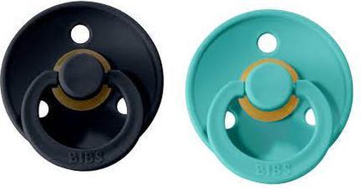 Goedkoopste BIBS fopspenen set van 2 | Dark Denim Turquoise | Maat1 - T1 Leeftijd 0-6 maanden | blauw | spenen | speen | newborn | pacifier