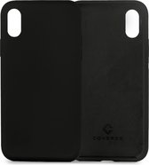 Coverzs Luxe Liquid Silicone case geschikt voor Apple iPhone X / Xs - zwart
