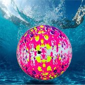 Ariko stevige onderwaterbal XXL | Onder water bal | Met water of lucht te vullen | Waterbal | Inclusief water vulstuk | 22,8 cm | paars-geel