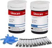 Sinocare Safe AQ Smart Bloedglucosemeter/bloedglucose Diabetescontrolekit met codevrij strips x 50 en pijnloze lancetten x 50 - in mg/dL (Safe AQ Smart) (50 strips)