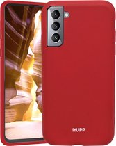 IYUPP Siliconen telefoonhoesje geschikt voor Samsung Galaxy S21 Hoesje Rood